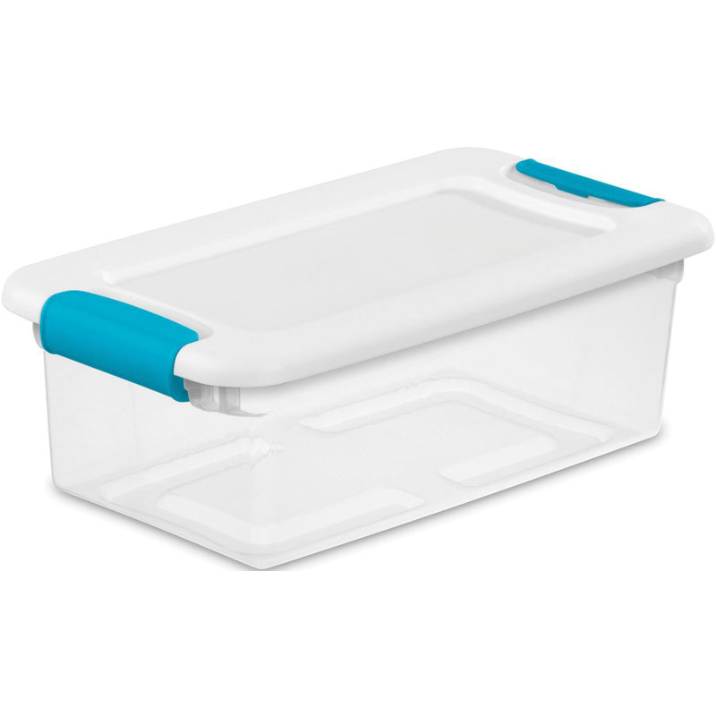 Sterilite 6 qt Clear/White Latch Storage Box