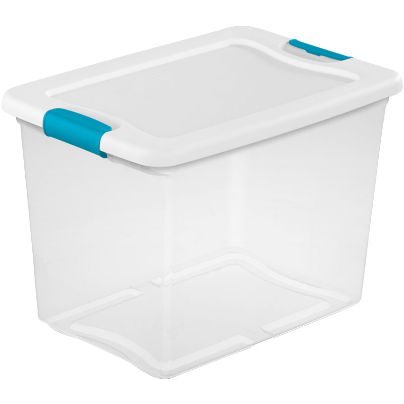 Sterilite 25 qt Clear/White Latch Storage Box