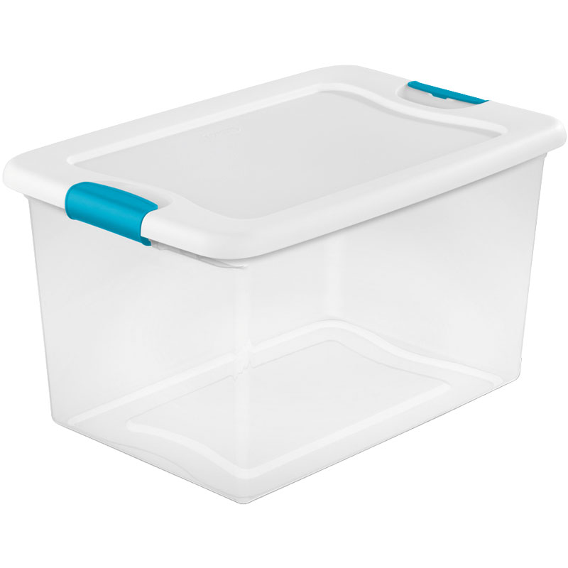 Sterilite 64 qt Clear/White Latch Storage Box