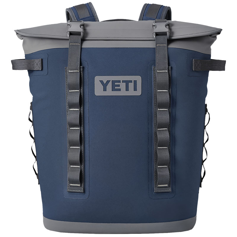 11.6" W X 8.9" D X 17.3" H Yeti Hopper M20 Navy Backpack Cooler