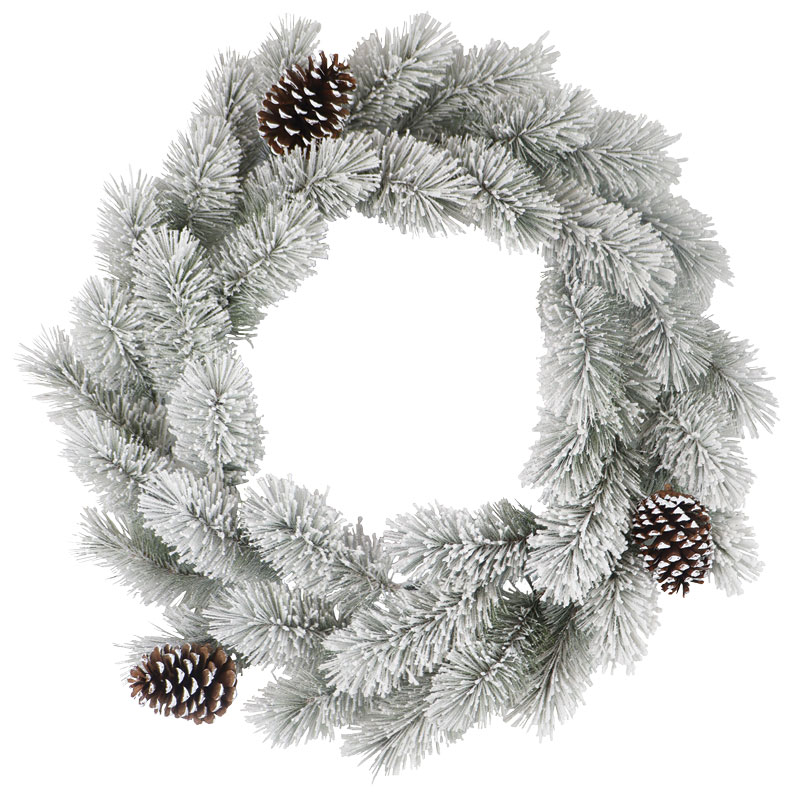 30" Celebrations LED Prelit Multicolored Snowy Scotch Pine Wreath