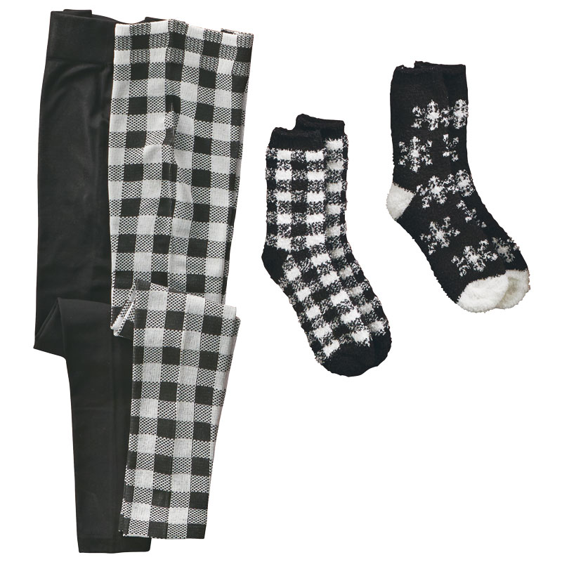 Reliable Kintting Muk Luks Womens Legging And Cozy Sock Set Asst