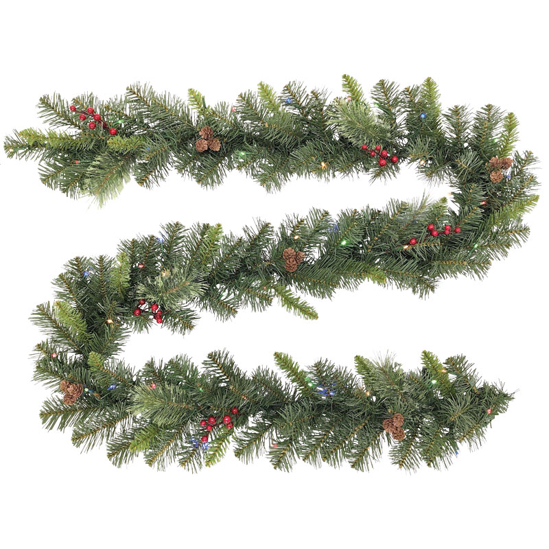 12" X 9' Celebrations LED Prelit Mixed Pine Color Changing Battery Operated Garland