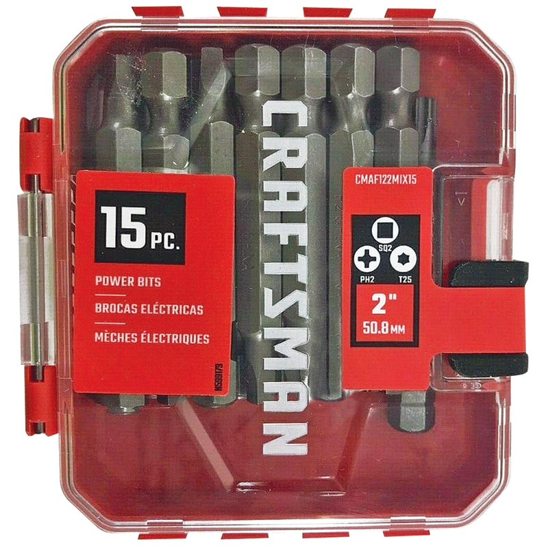 15 Pc. Craftsman Phillips Square Torx Drill And Driver Bit Set