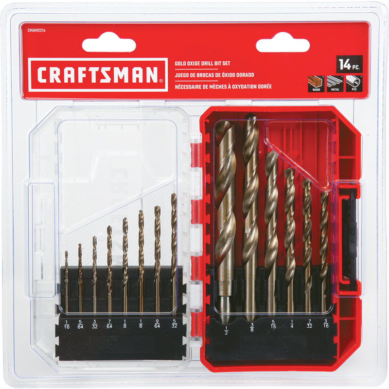 14 Pc. Craftsman Gold Oxide Drill Bit Set