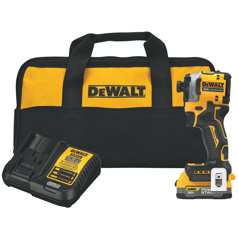 DeWalt 20V Max Atomic With Powerstack Cordless Brushless 3 Speed Impact Driver Kit