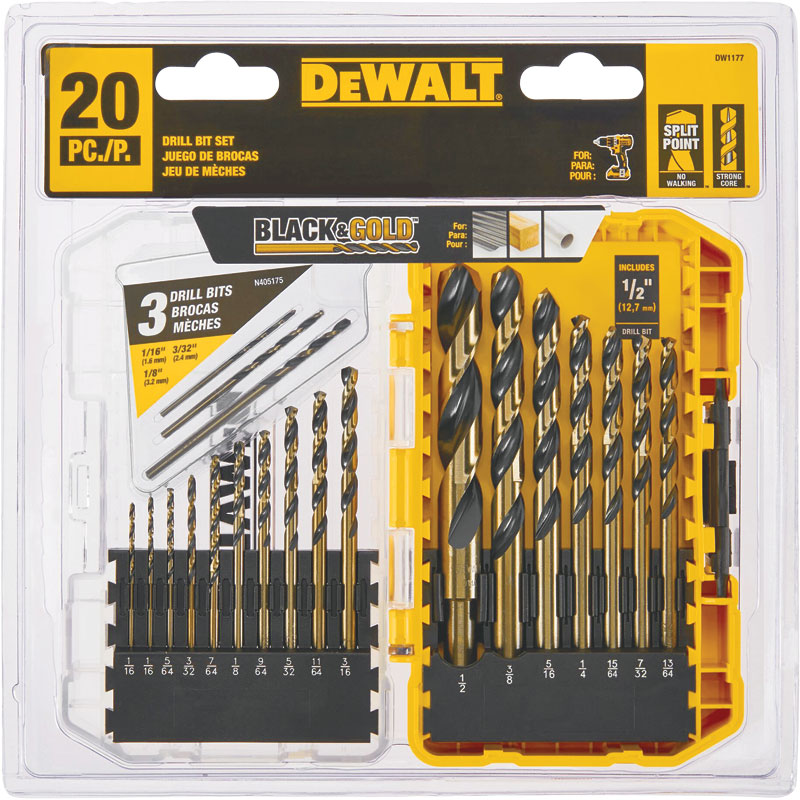 20 Pc. DeWalt High Speed Steel Point Drill Bit Set