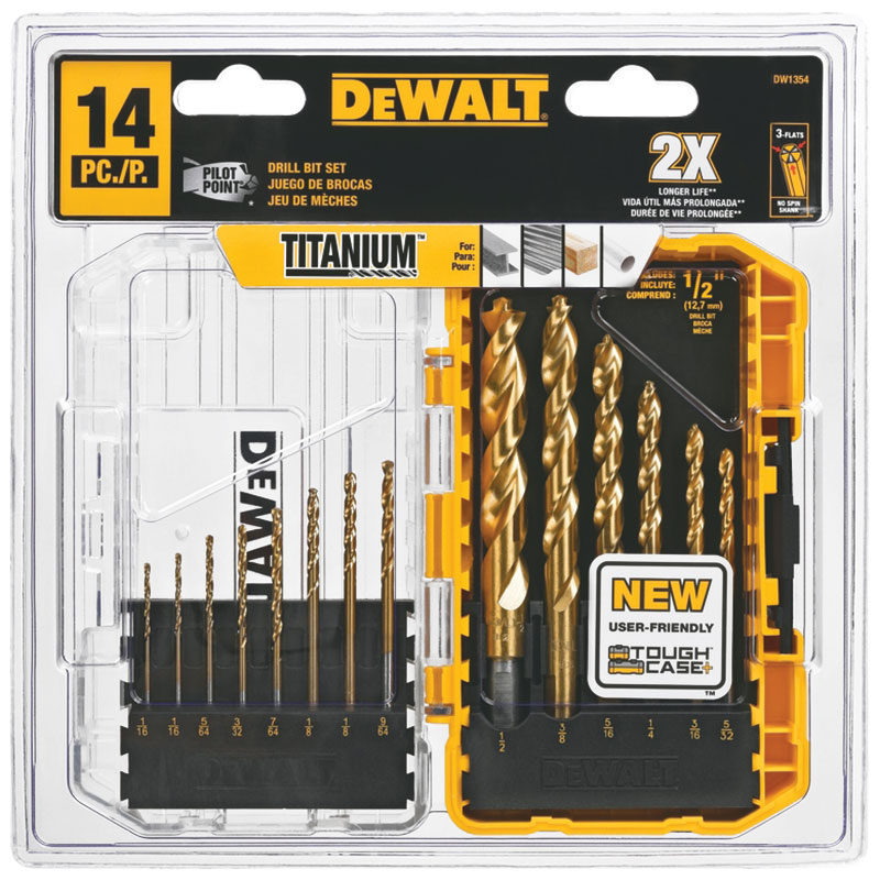 14 Pc. DeWalt Pilot Point Drill Bit Set