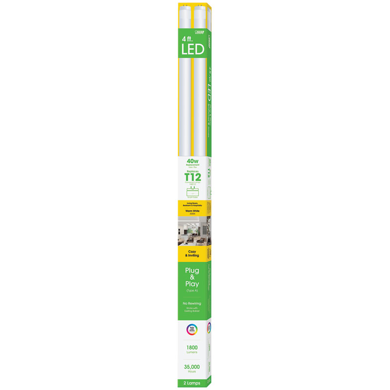 4 Ft. 2 Pk. Feit LED T12 Bulbs