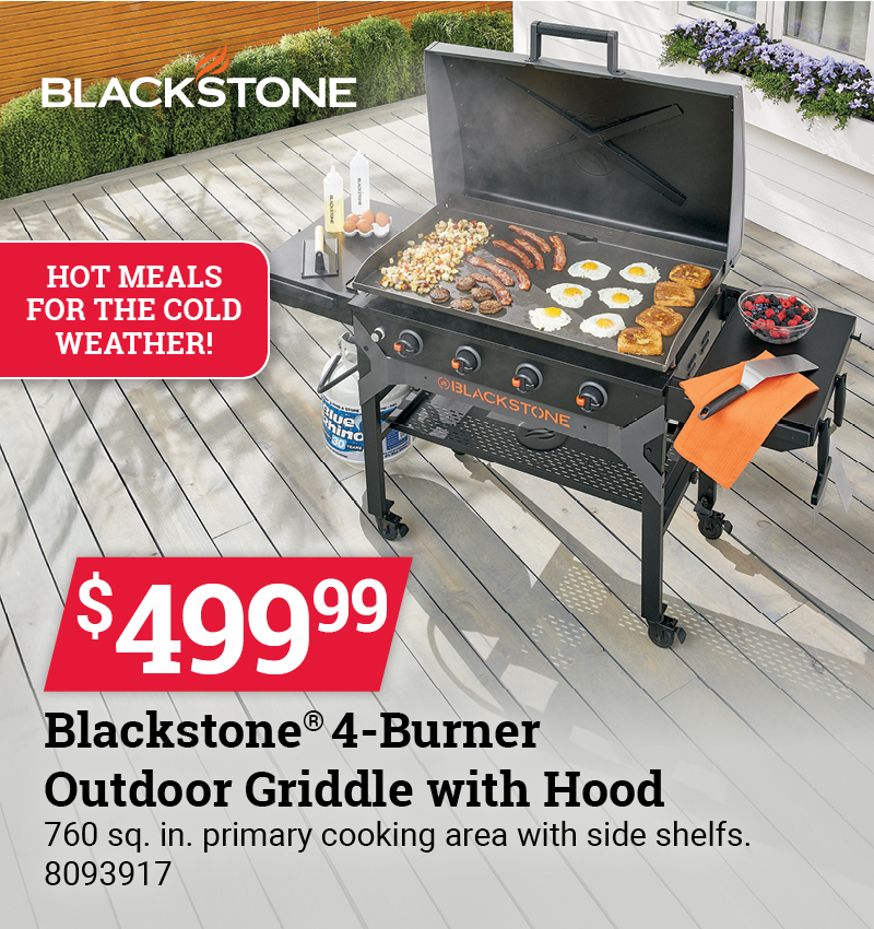 36" Blackstone® 4-Burner Outdoor Griddle with Hood