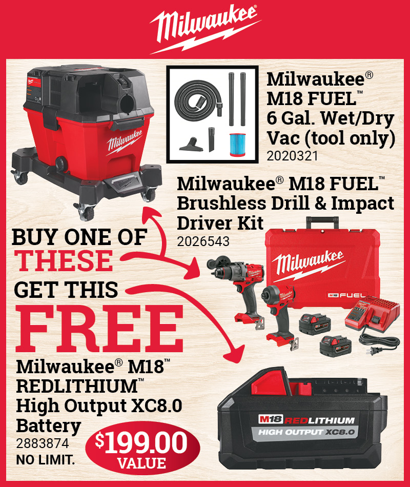 Milwaukee Tool M18 Fuel 6 Gal Cordless Wet Dry Vaccum 18V 3.5 HP